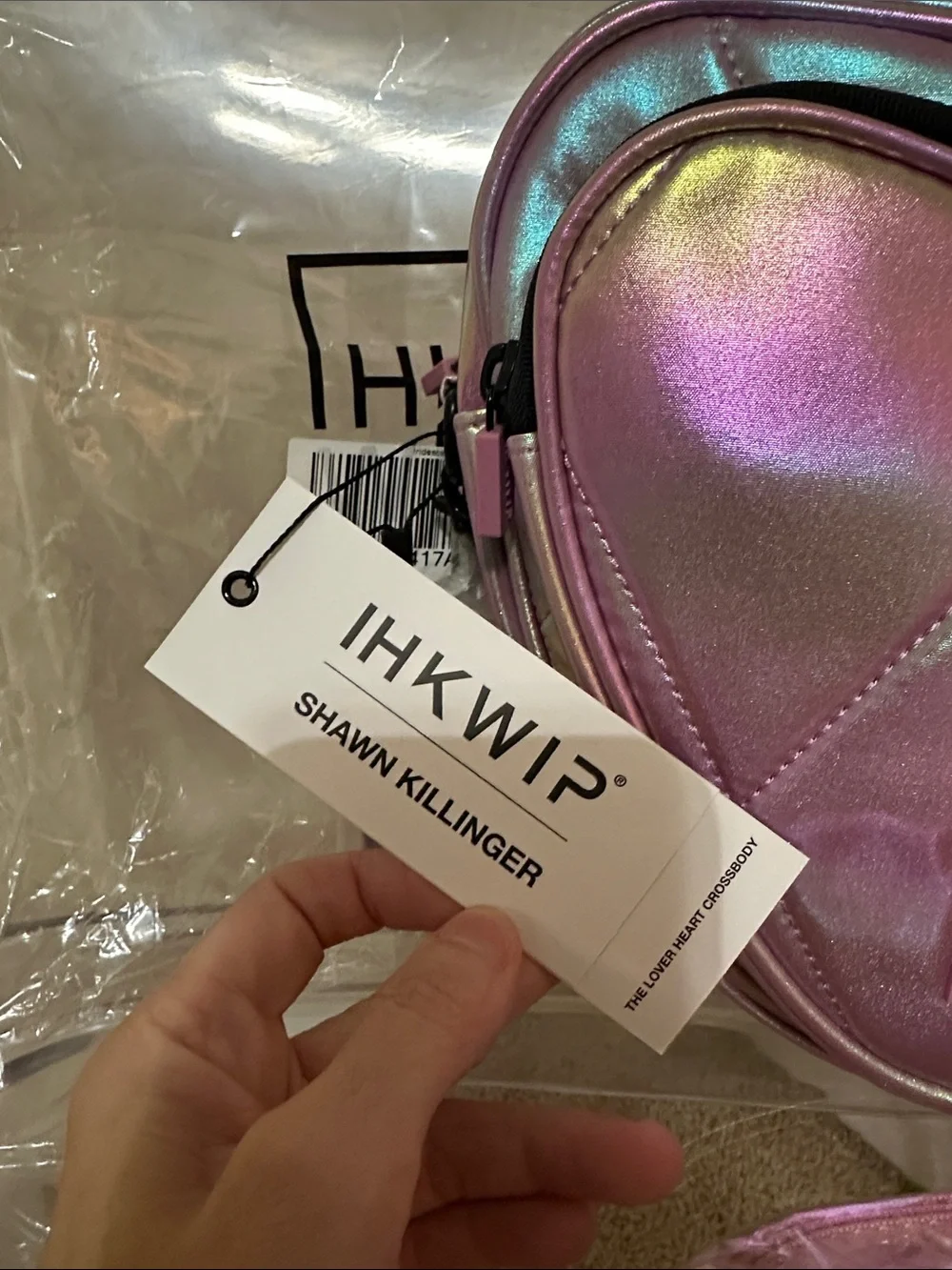 NWT IHKWIP Shawn Killinger Lover Quilted Heart Crossbody bag